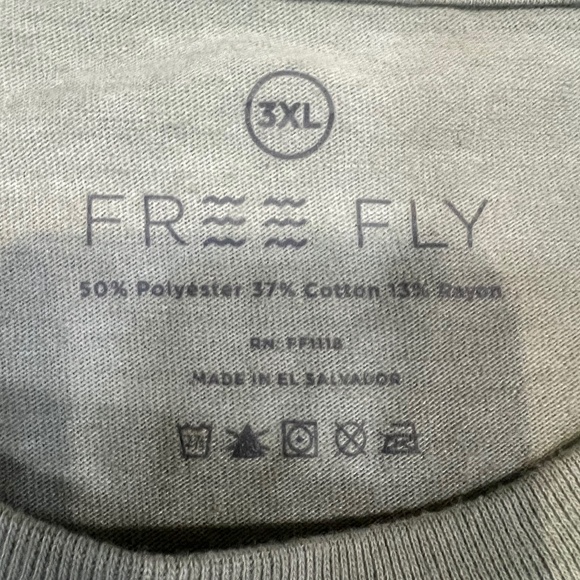 Free Fly Men's Tshirt, Seafoam Green, Short Sleeve, Logo, 3XL - Picture 3 of 7